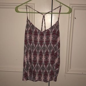 Hollister pink patterned tank top